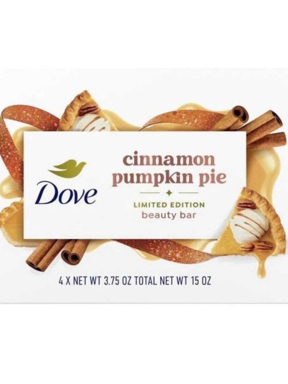 Dove Beauty Bar, Cinnamon Pumpkin Pie, 4 Count, 3.75oz